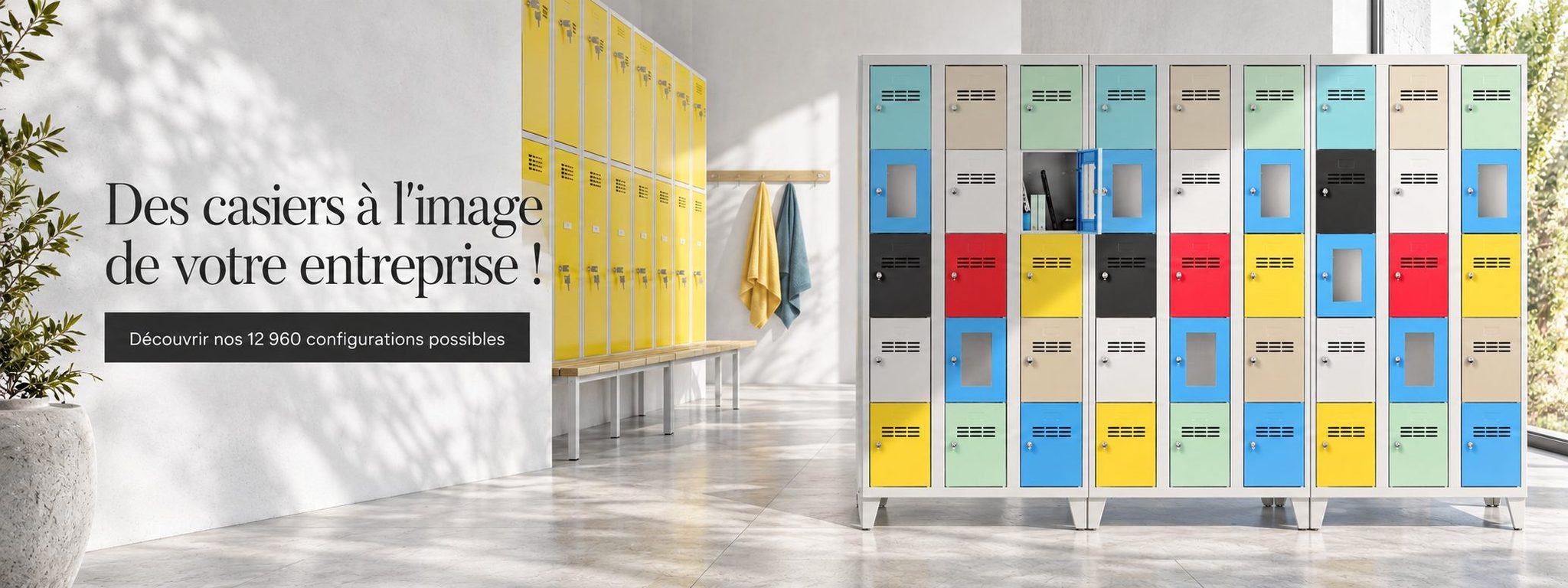 Casiers modulaires multicolores pour vestiaires CARAY