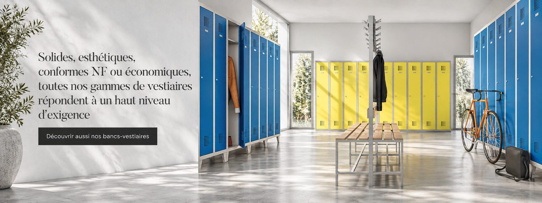 Vestiaires métalliques NF bleus et jaunes CARAY
